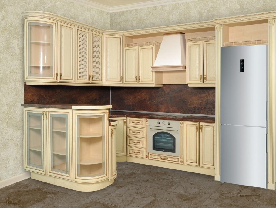 Кухня МДФ клен патина