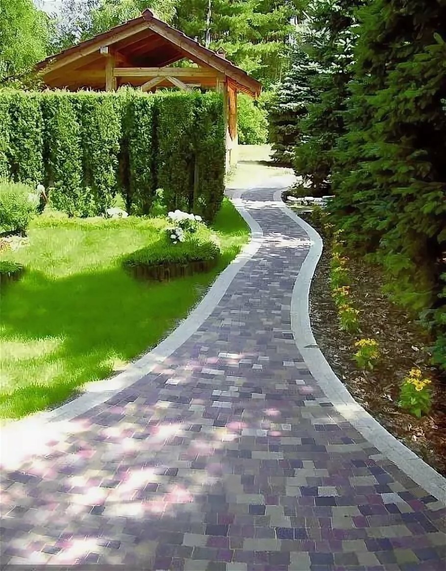 Дорожно тропиночная сеть из брусчатки