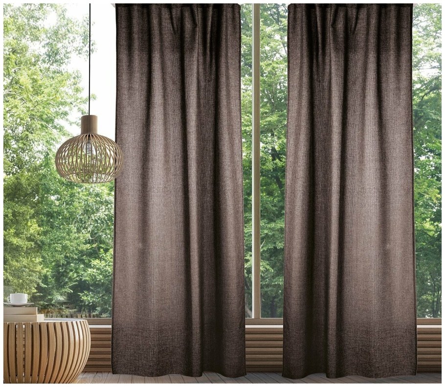 Гардины Волшебная ночь рогожка базальт 721880 на ленте 270 см, 2 шт серый