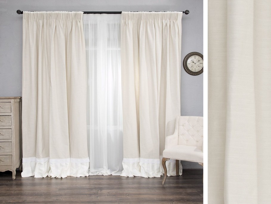 Светлые льняные шторы