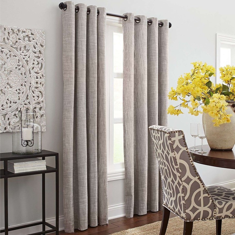 Льняные шторы на люверсах