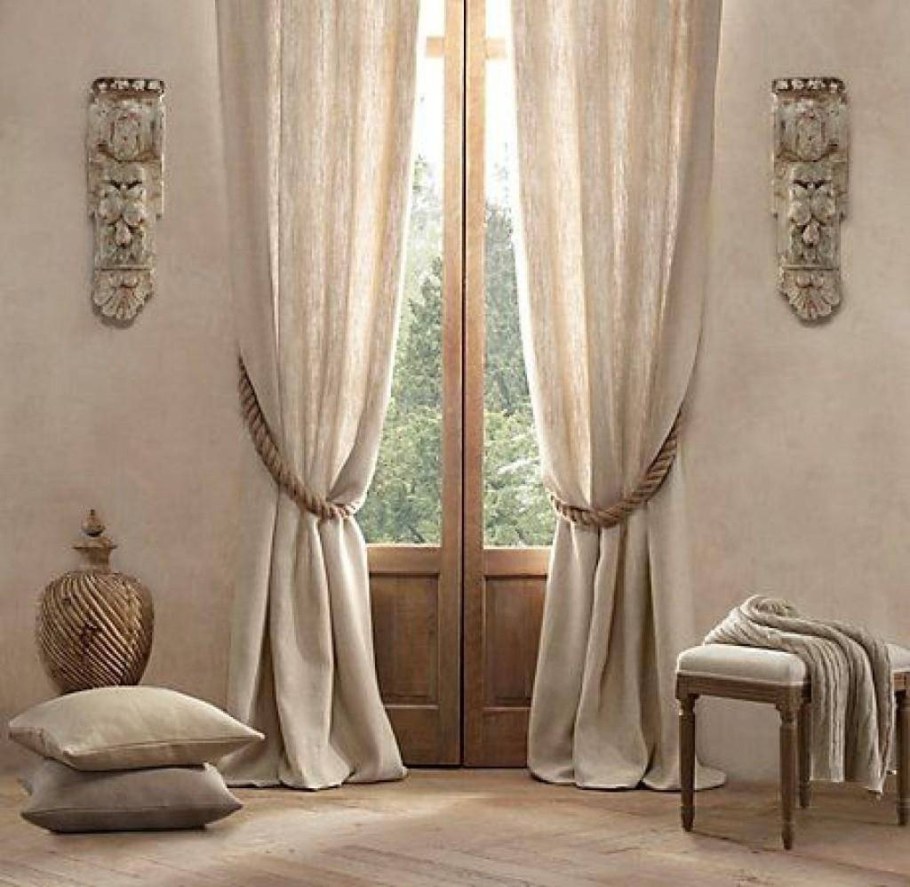 Льняные шторы в интерьере