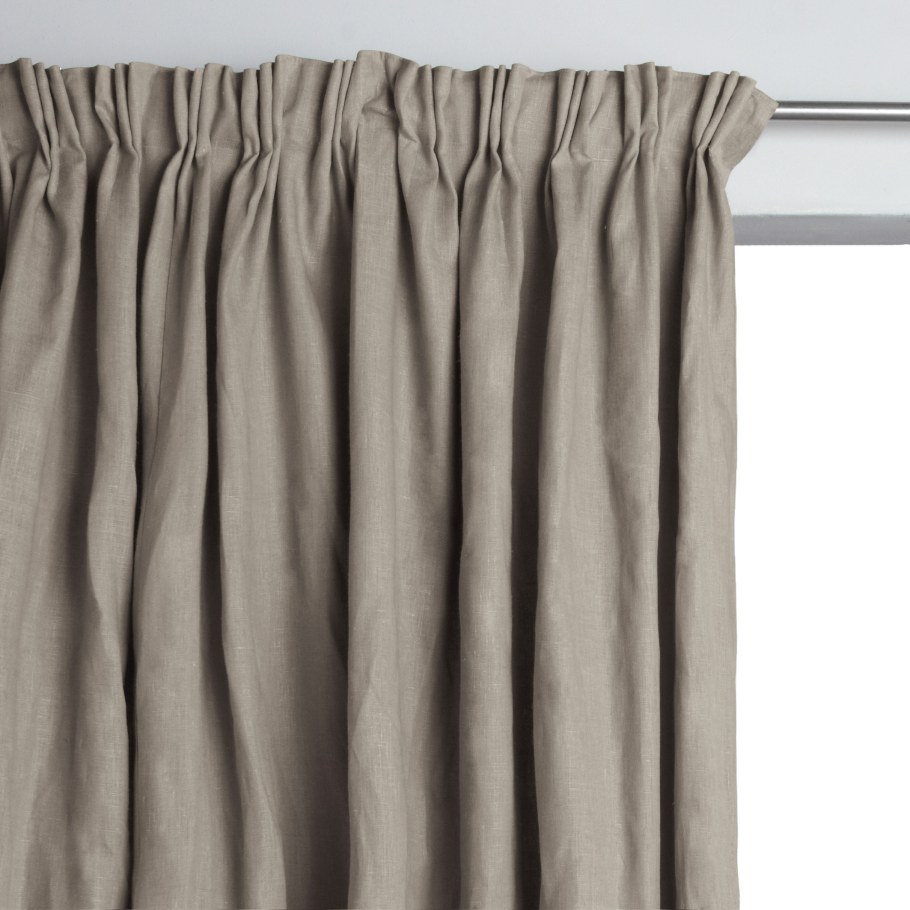 Серые льняные шторы