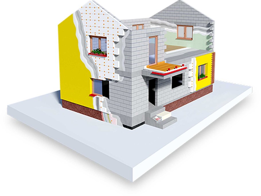 Кирпичный дом в разрезе