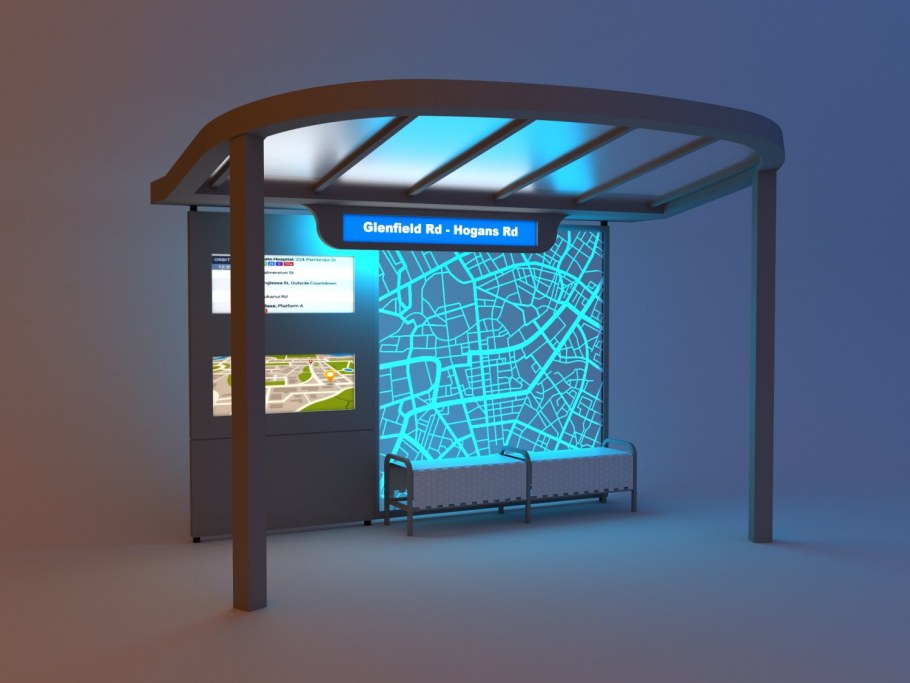 Hi Tech остановка с магазинами 3d