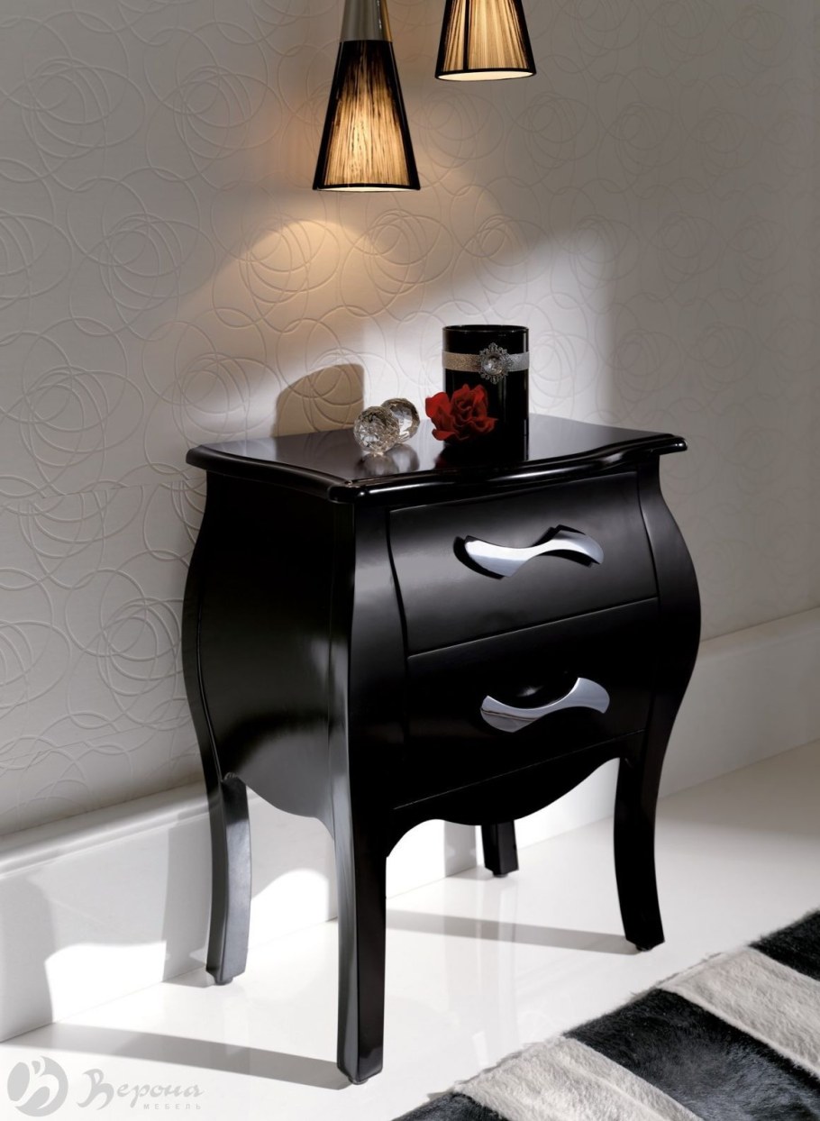 Тумба черная прикроватная 60см