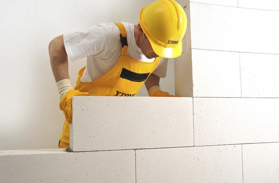 Перегородки из газобетонных блоков Ютонг