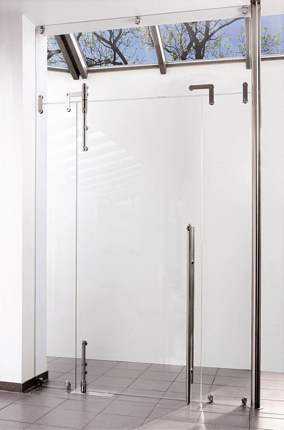 Дверь одностворчатая маятниковая стеклянная Dorma