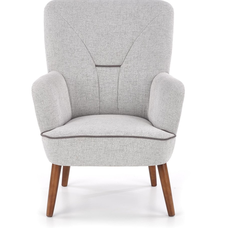 Кресло Halmar Bishop (светло-серый/орех)