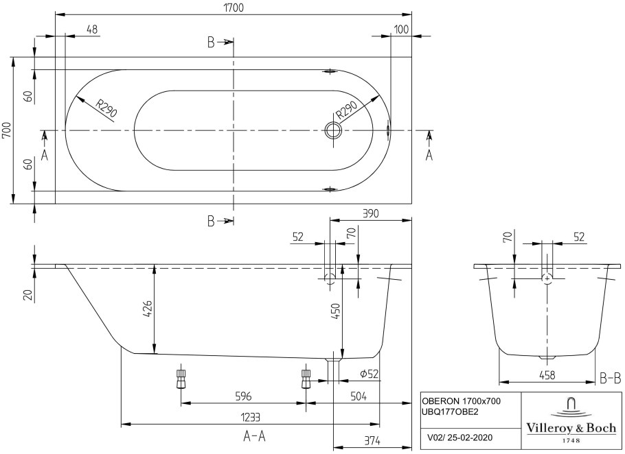 Виллерой и бох ванна 170 70