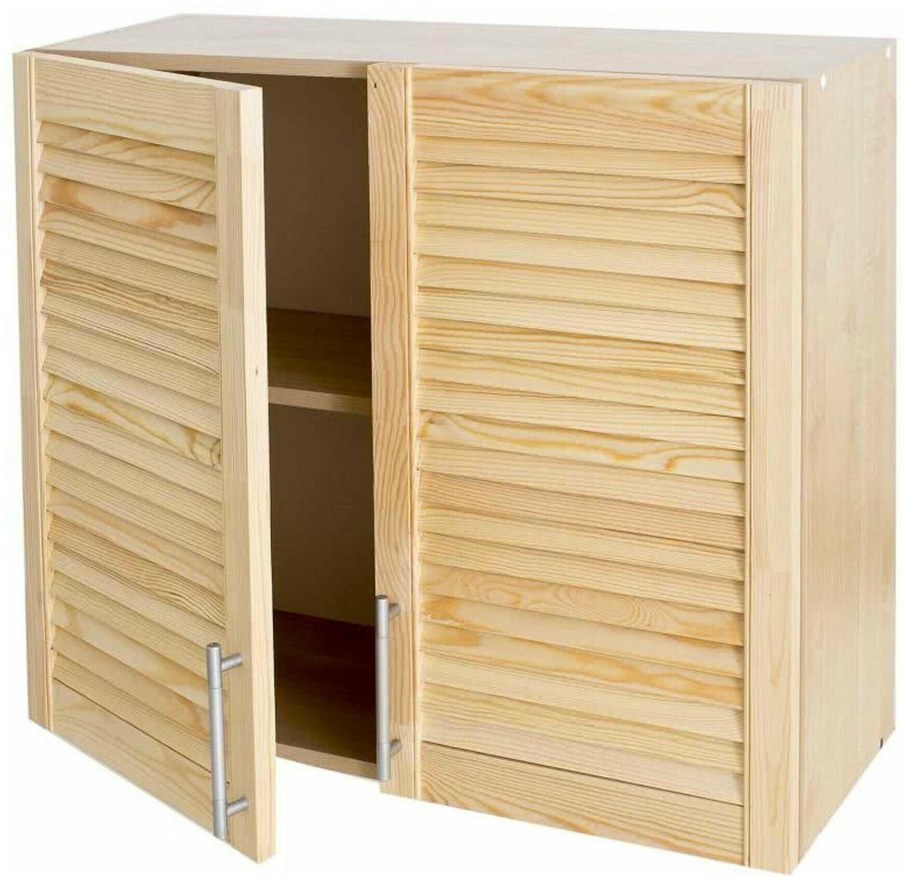 Шкаф напольный сосна жалюзи МО С фасадом 85х80 см хвоя/ЛДСП цвет cосна