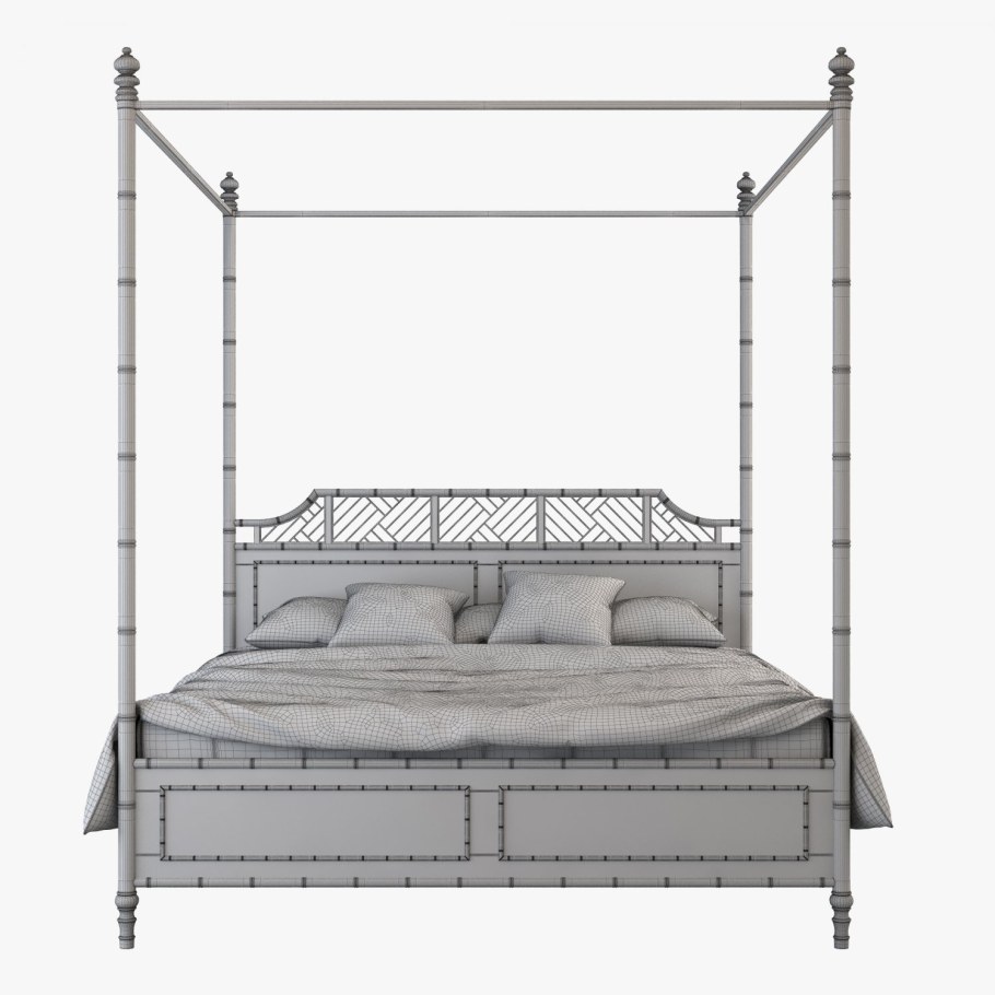 Огороженная двуспальная кровать.