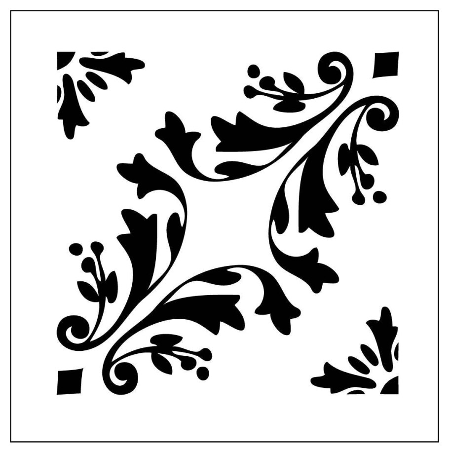 Трафарет узор на плитке