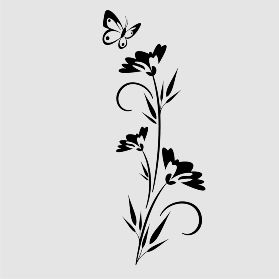 Трафареты растений на стену