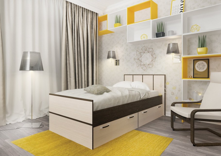 Кровать Сакура 0.9 с ящиками