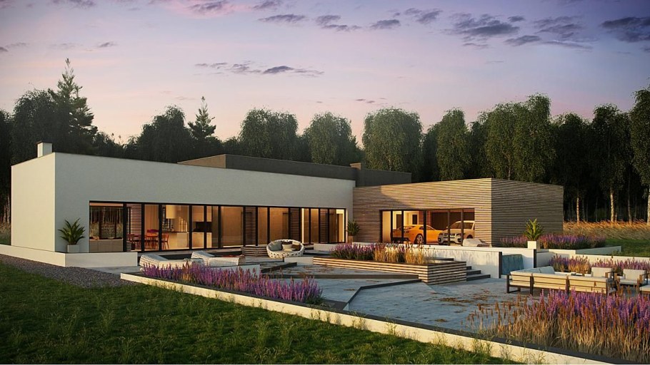 Z500 проекты одноэтажных домов плоской кровлей