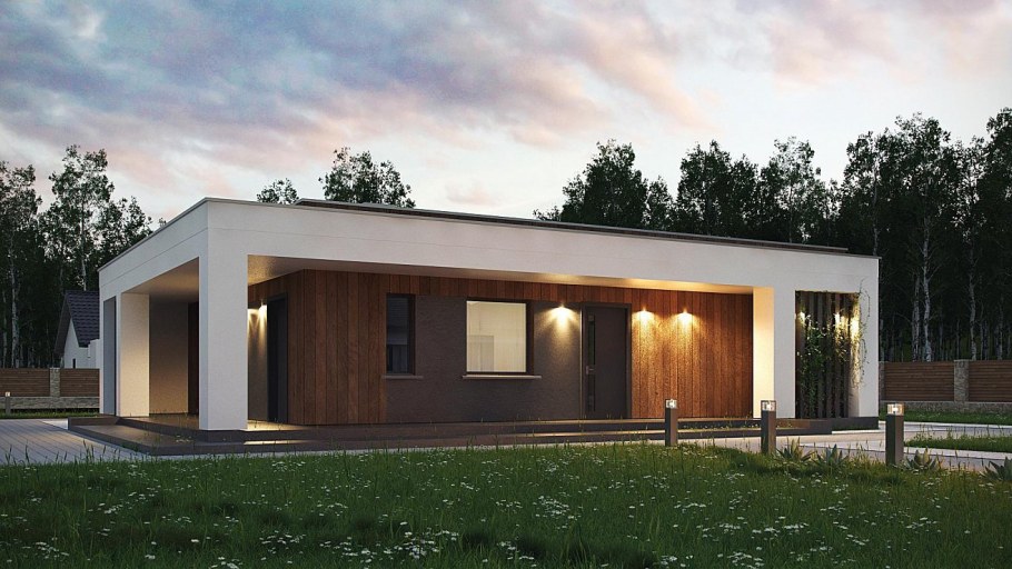 Дом с плоской крышей z500