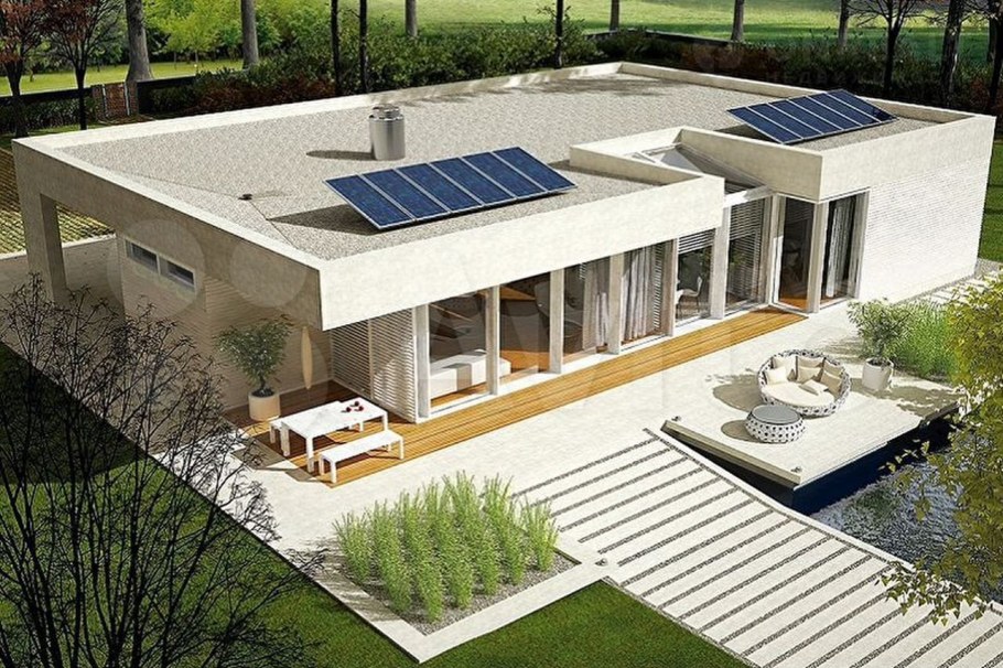 Дом с плоской крышей z500