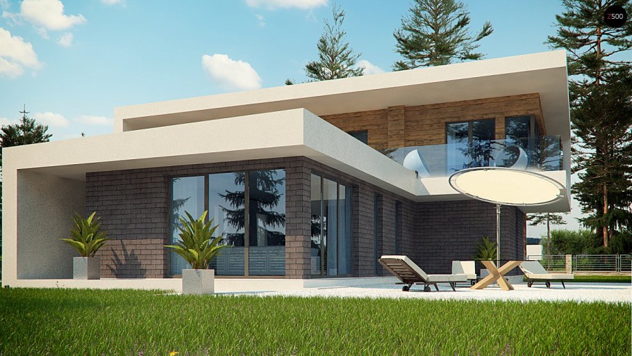 Дом с плоской крышей монолит 170 м