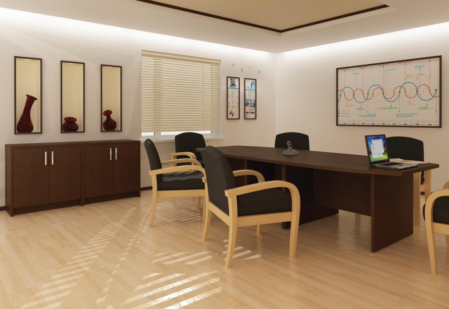 Кабинет руководителя акцент на стену