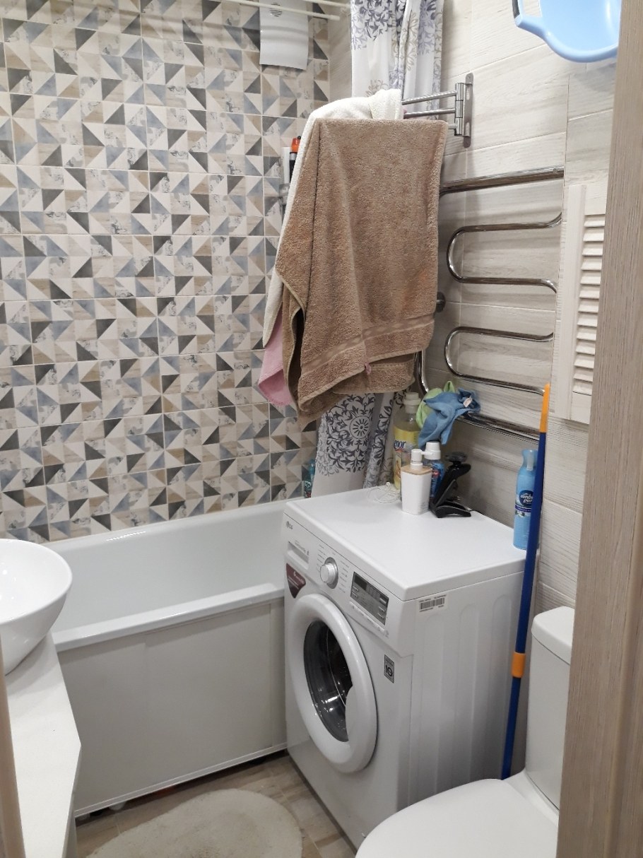 Ванная комната в хрущевке со стиральной