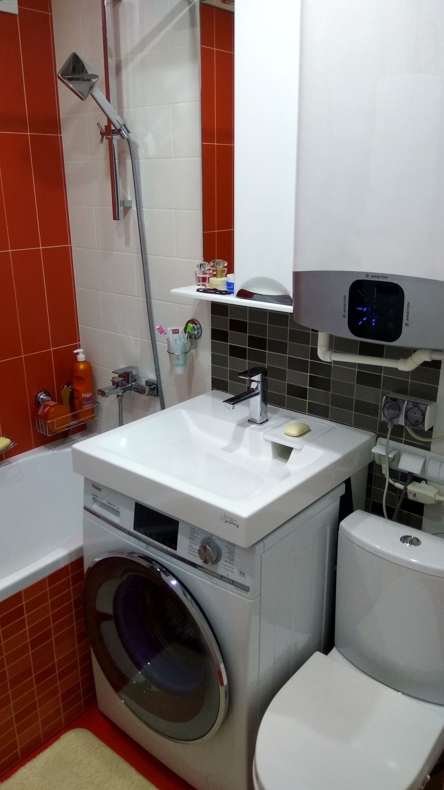 Ванная в хрущевке со стиральной