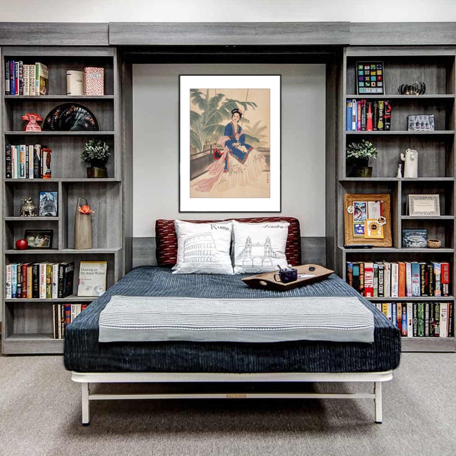 Кровать с полками вокруг