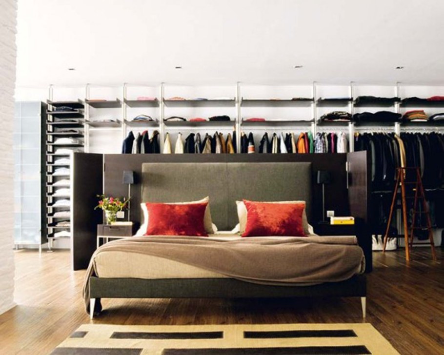 Спальня с гардеробной лофт