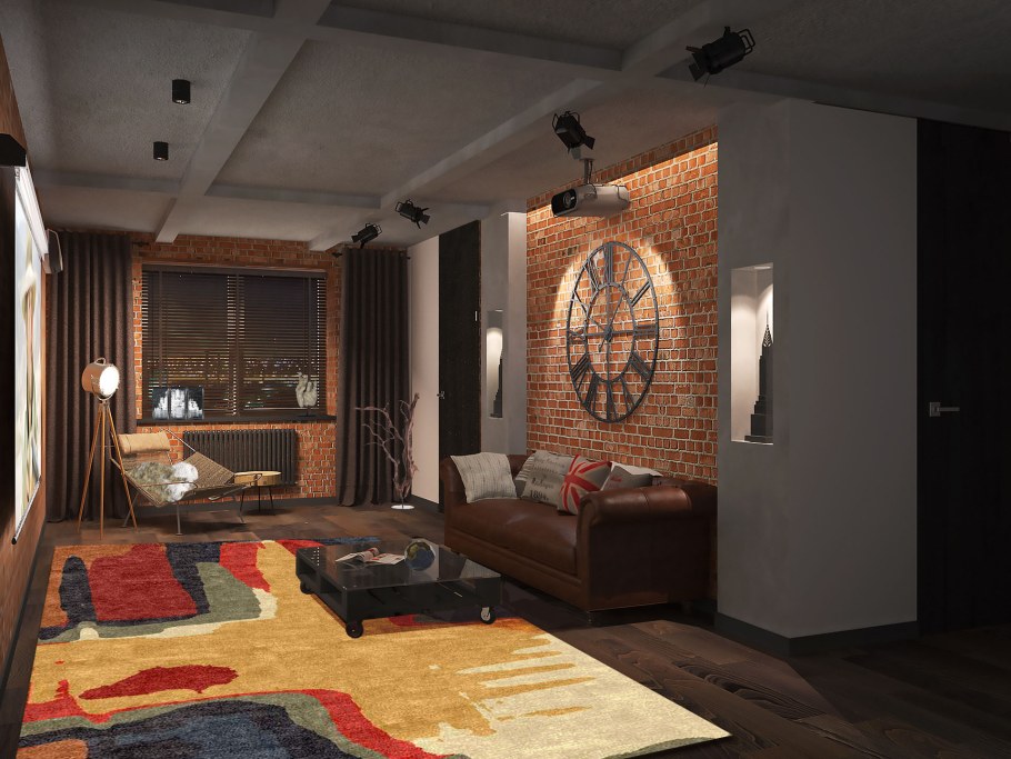 Ковер лофт в интерьере