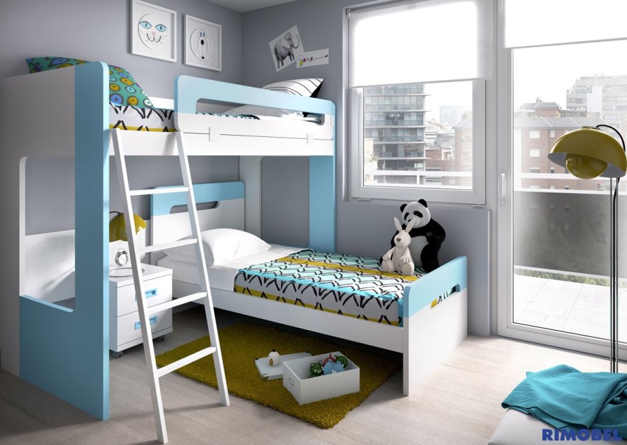 Угловая двухъярусная кровать