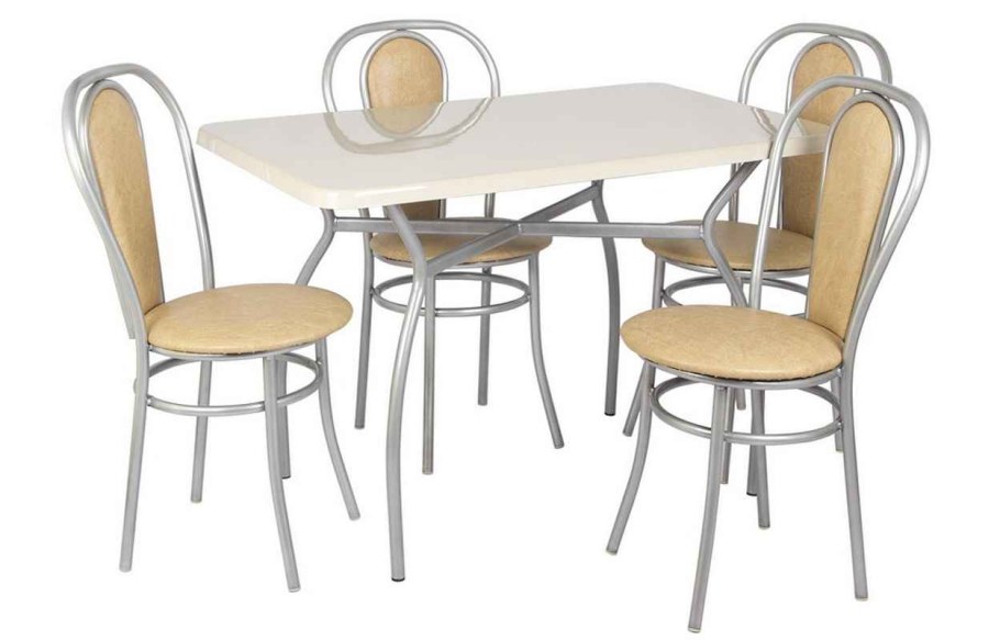 Стол № 39-2 каркас хром, Дуолит 1200х800мм э101