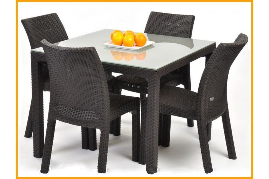 Комплект пластиковой мебели (стол Суматра "Sumatra" 1400х800 + 6 кресел "Ибица")