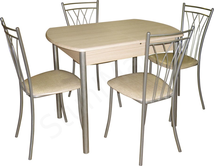 Комплект обеденной мебели степ k-05 Наоми/хром (стол, 4 стула)