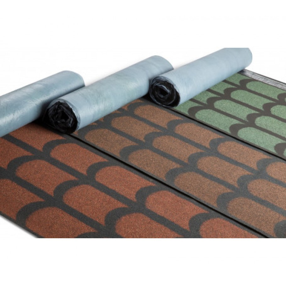 Рулонная черепица ТЕХНОНИКОЛЬ, Бобровый хвост, коричневая (8 кв.м.)