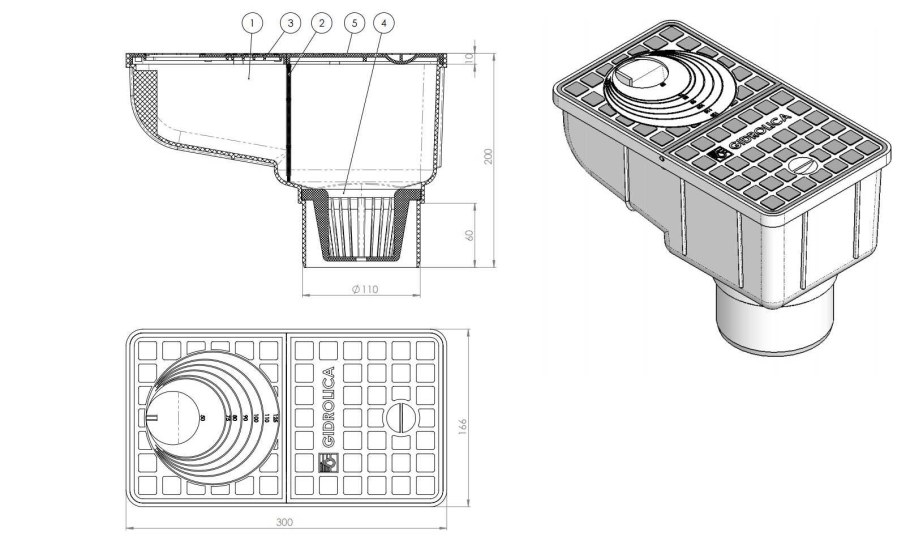 Трап уличный Gidrolica Rain ту-30.16,6.20