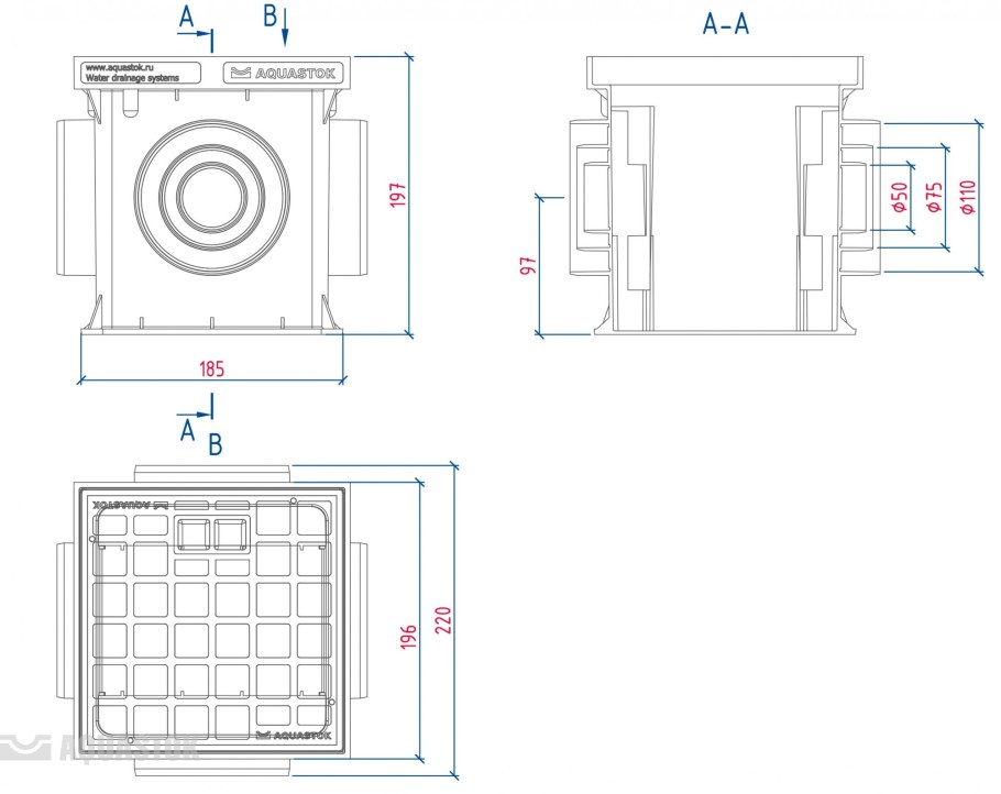 Дождеприёмник 200x200 Aquastok