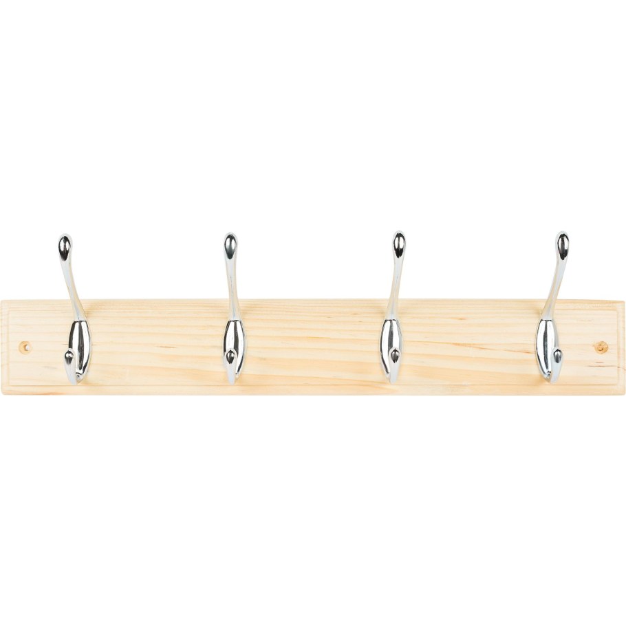 Вешалка настенная для одежды 2/2 крючка 22х7х4 см цвет красное дерево