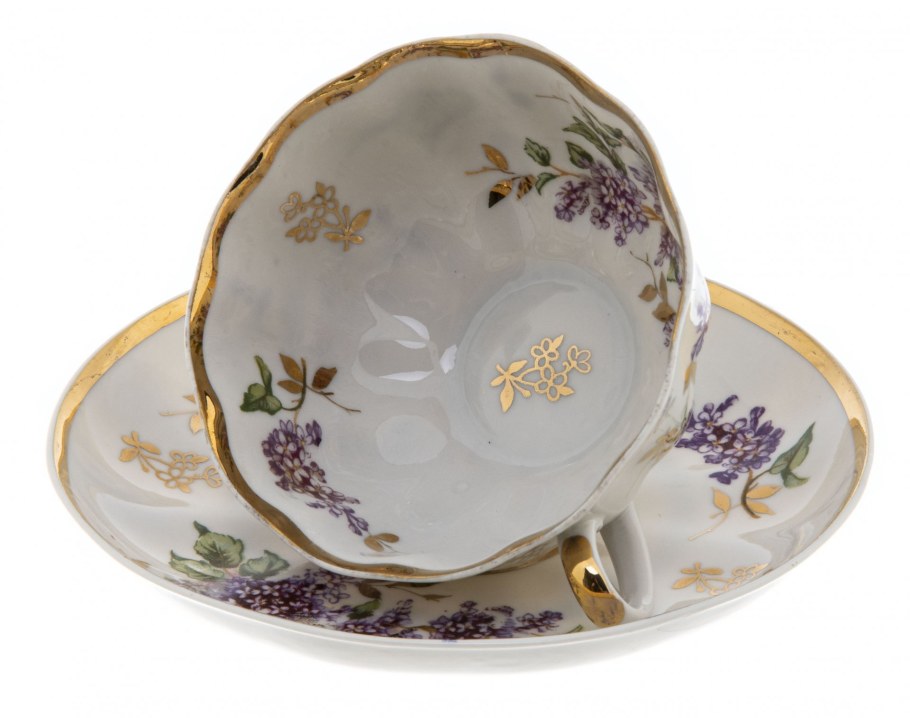 Дулевский фарфор чайная пара сирень