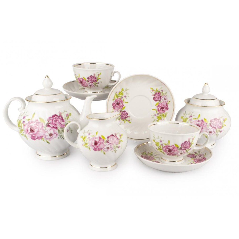 Дулевский фарфор сервиз/голубая роза