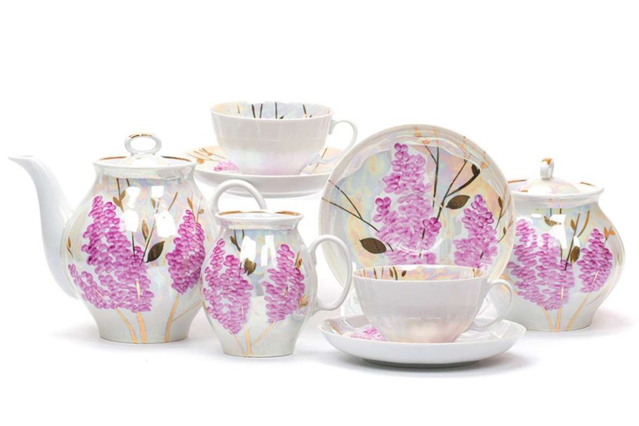 Сервиз чайный белый лебедь Дулевский фарфор