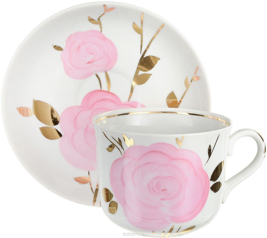 Дулёвский фарфор чашка чайная с блюдцем ностальгия весенний 450 мл