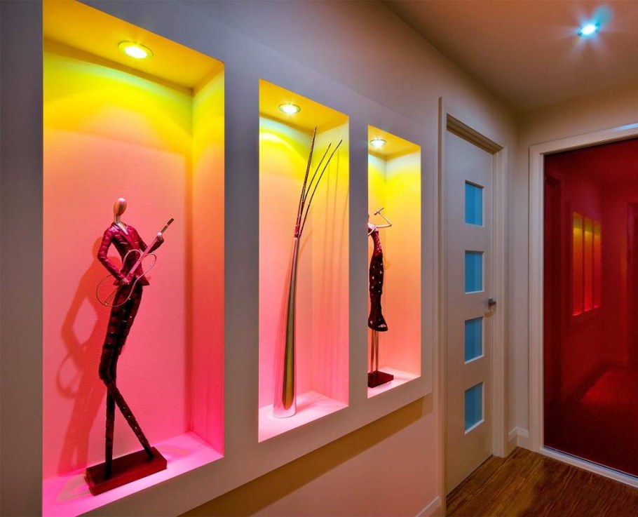 Встроенные полки из гипсокартона