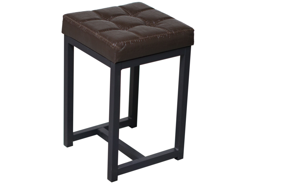 Табурет лофт 4 черный/молочная рептилия