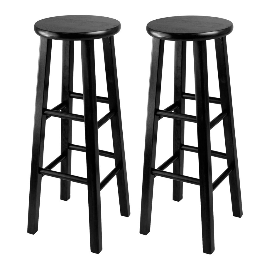 Барные стулья Black Wooden Bar Stool