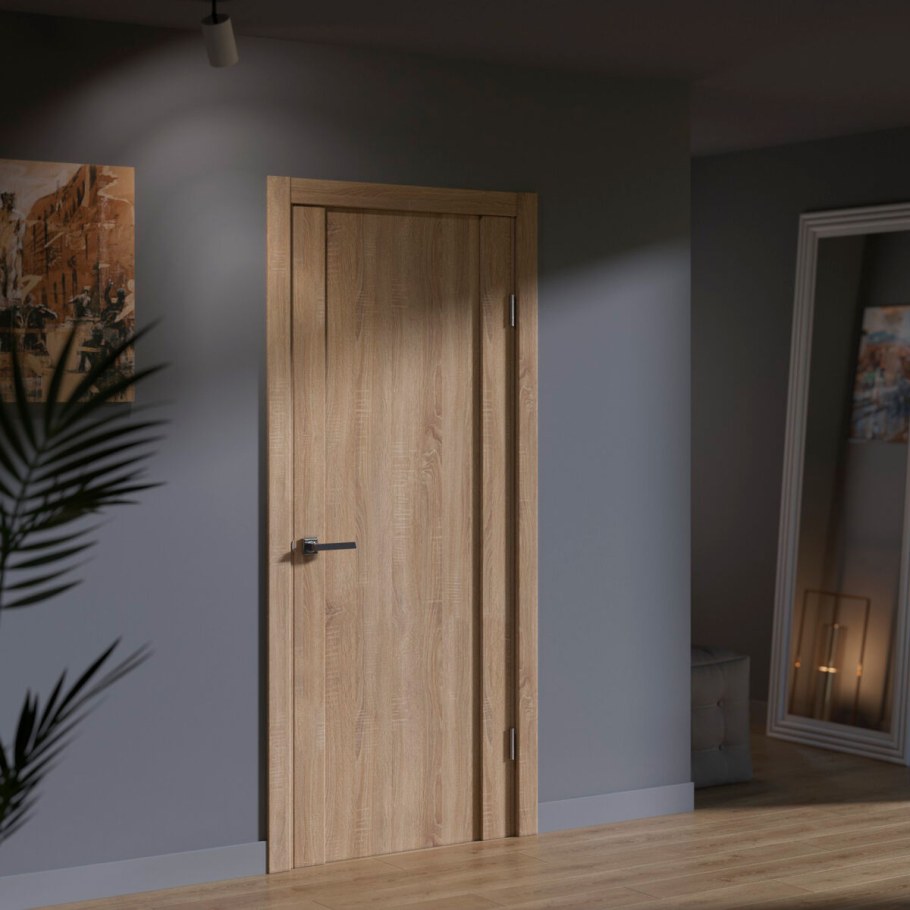 Двери дуб сонома межкомнатные в интерьере