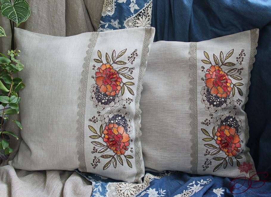Подушка вышивка