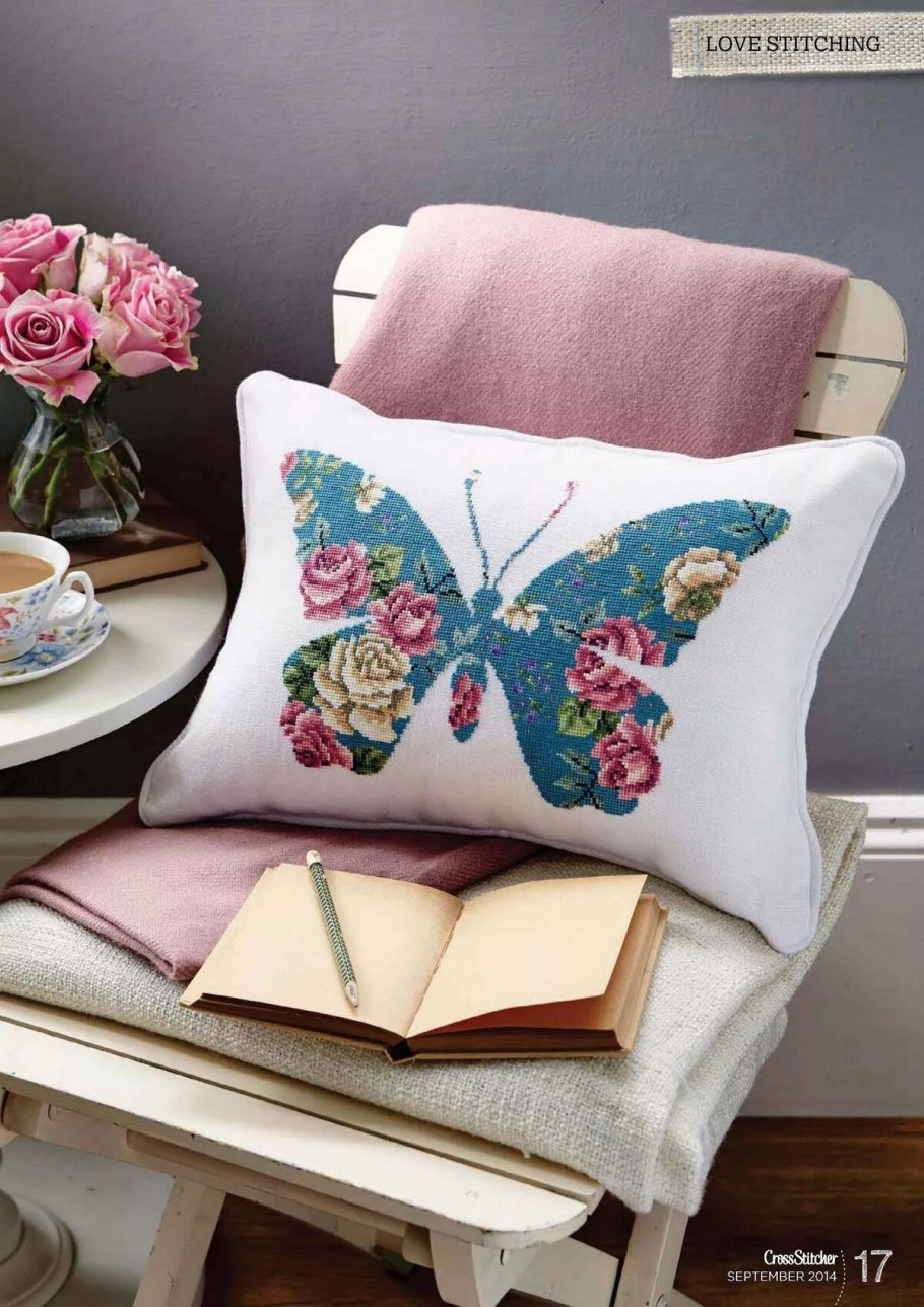 Вышивки в диванных подушек
