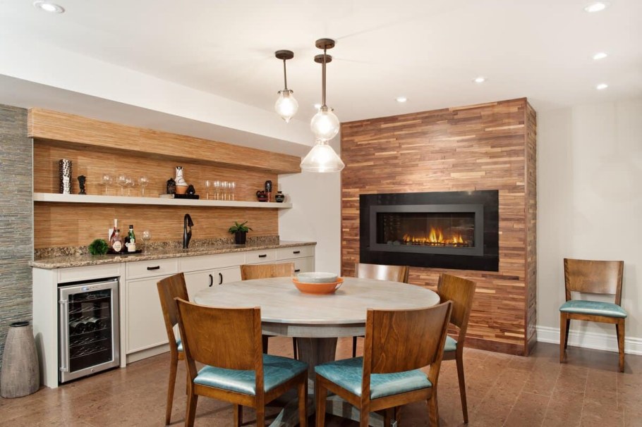 Ламинат на стену в кухне