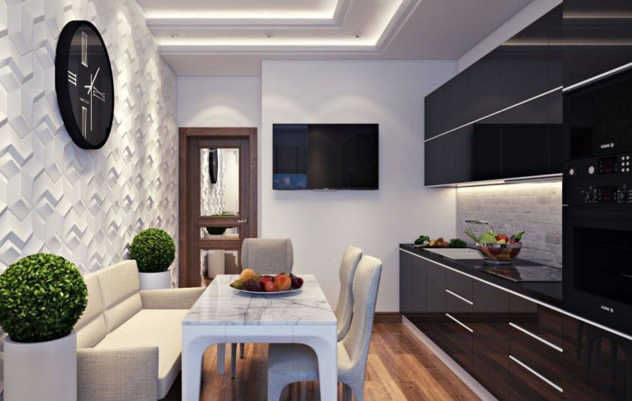 Интерьер стен кухни