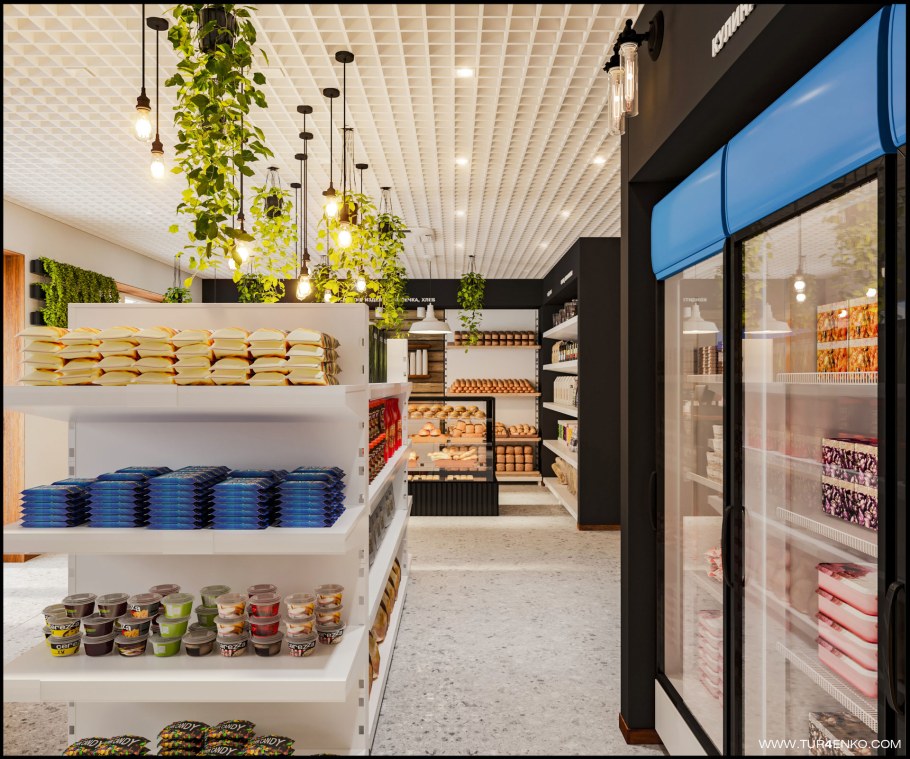 Интерьер молочного магазина